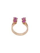 Delfina Delettrez 4 Dots Pink Sapphires Phalanx Ring - Metallic