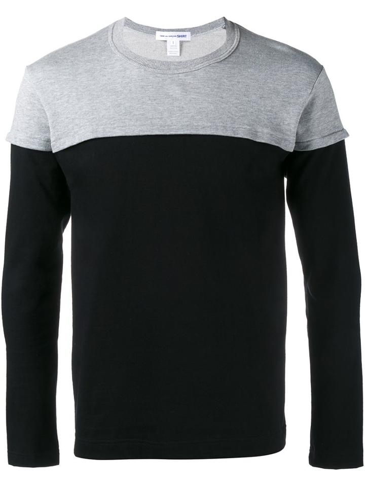Comme Des Garçons Shirt Colour Block Sweatshirt, Men's, Size: Large, Black, Cotton