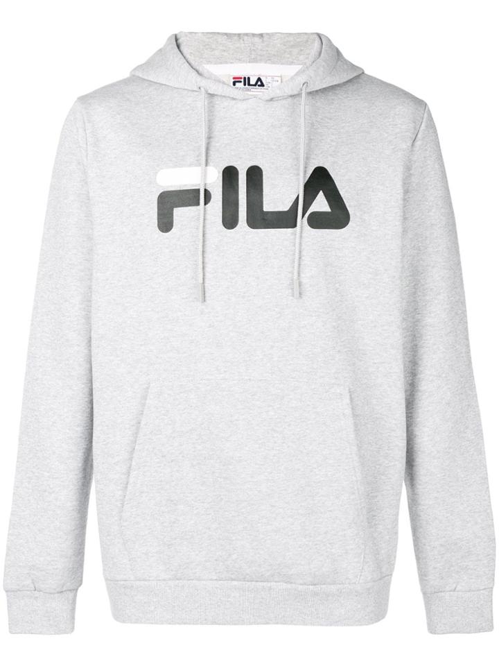 Fila Axel Logo Print Hoodie - Grey