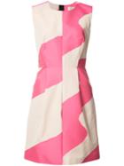 Milly Round Neck Flared Dress, Size: 4, Pink/purple, Polyester/cotton