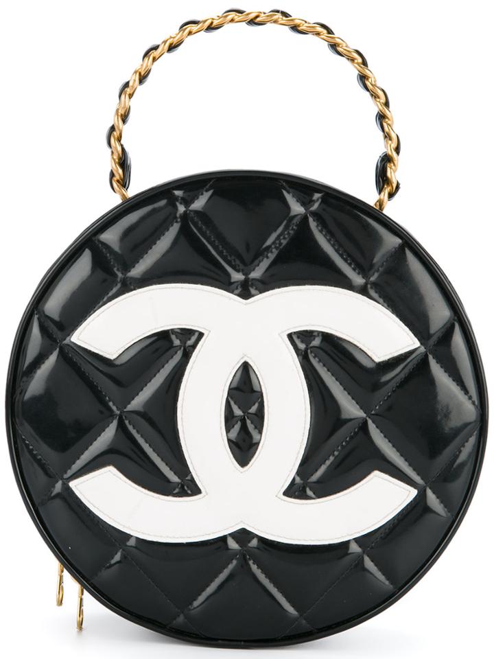 Chanel Vintage Quilted Circular Handbag - Black