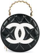 Chanel Vintage Quilted Circular Handbag - Black