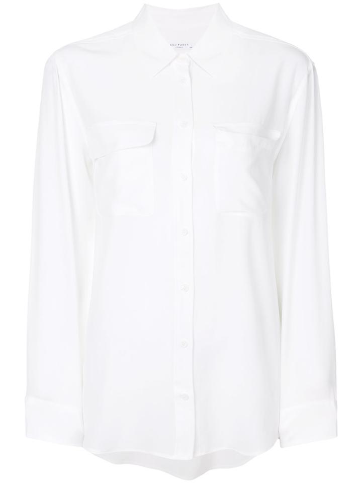Equipment Signature Long Sleeved Shirt - White