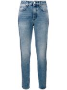 Msgm Jeans With Logo-ed Side Stripe Detail - Blue