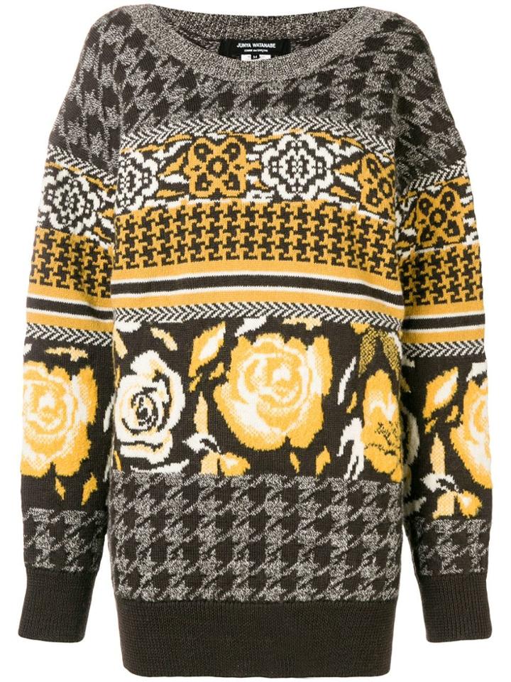 Junya Watanabe Jacquard Knit Sweater - Brown