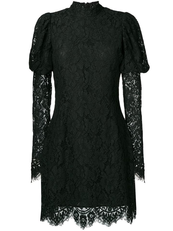 Ganni Everdale Lace Mini Dress - Black