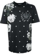 Dolce & Gabbana Rose Print T-shirt, Men's, Size: 48, Black, Cotton