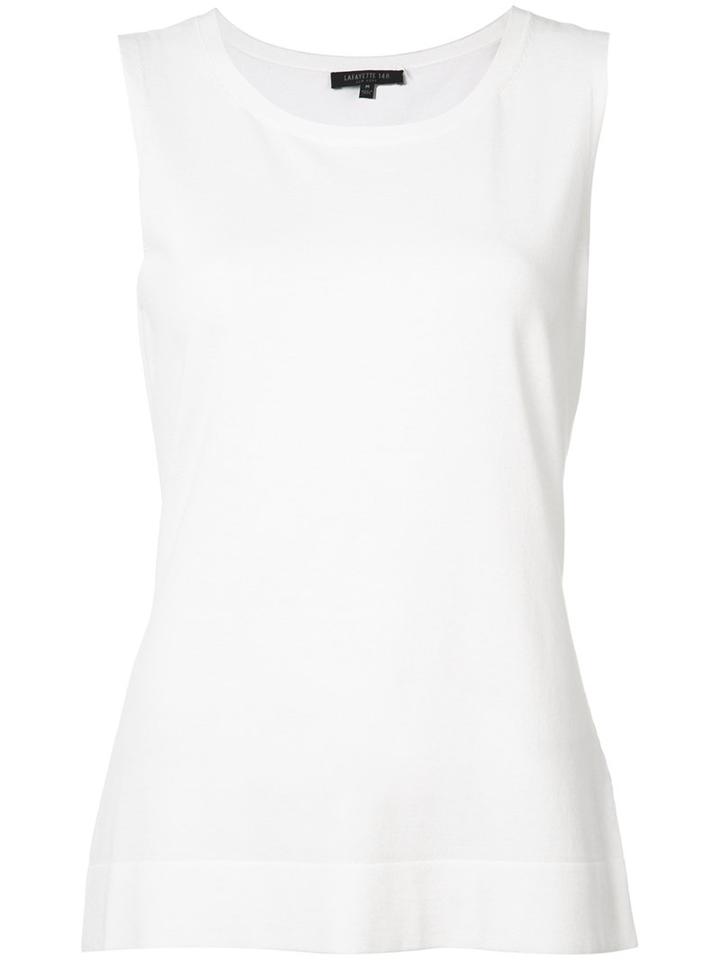 Lafayette 148 - Scoop Neck Tank Top - Women - Cotton - M, White, Cotton