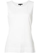 Lafayette 148 - Scoop Neck Tank Top - Women - Cotton - M, White, Cotton