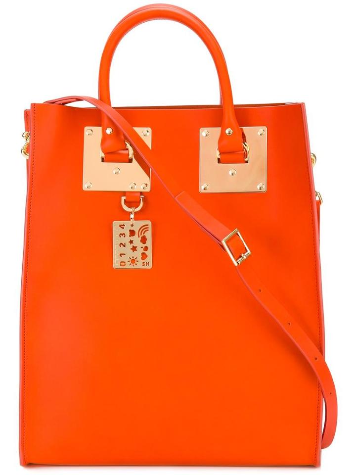 Sophie Hulme Albion Tote, Women's, Yellow/orange, Calf Leather