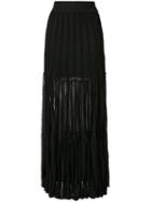 Chloé - Semi Sheer Pleated Maxi Skirt - Women - Cotton/spandex/elastane/viscose - Xs, Black, Cotton/spandex/elastane/viscose
