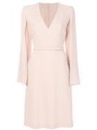 Stella Mccartney Belted V-neck Dress - Nude & Neutrals