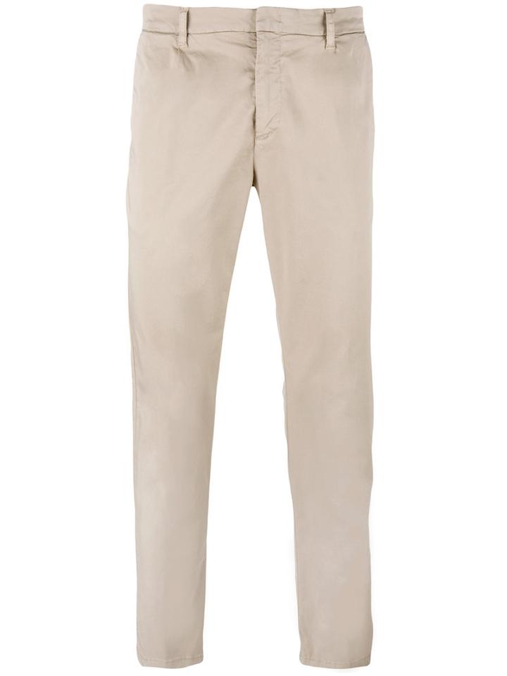 Paolo Pecora Regular Trousers, Men's, Size: 44, Nude/neutrals, Cotton/spandex/elastane