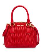 Miu Miu Matelassé Top-handle Tote Bag - Red