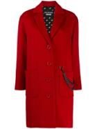 Boutique Moschino Oversized Button Chain Detail Coat - Red