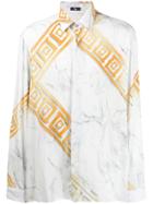 Versace Collection Marble Print Shirt - White