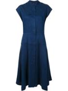 Zero + Maria Cornejo Panelled Flared Dress, Women's, Size: 4, Blue, Tencel