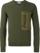 Valentino Zipped Pocket Jumper, Men's, Size: Small, Green, Virgin Wool/cashmere/wool