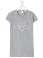 Fendi Kids Logo Embellished T-shirt - Grey