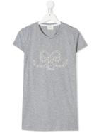 Fendi Kids Logo Embellished T-shirt - Grey