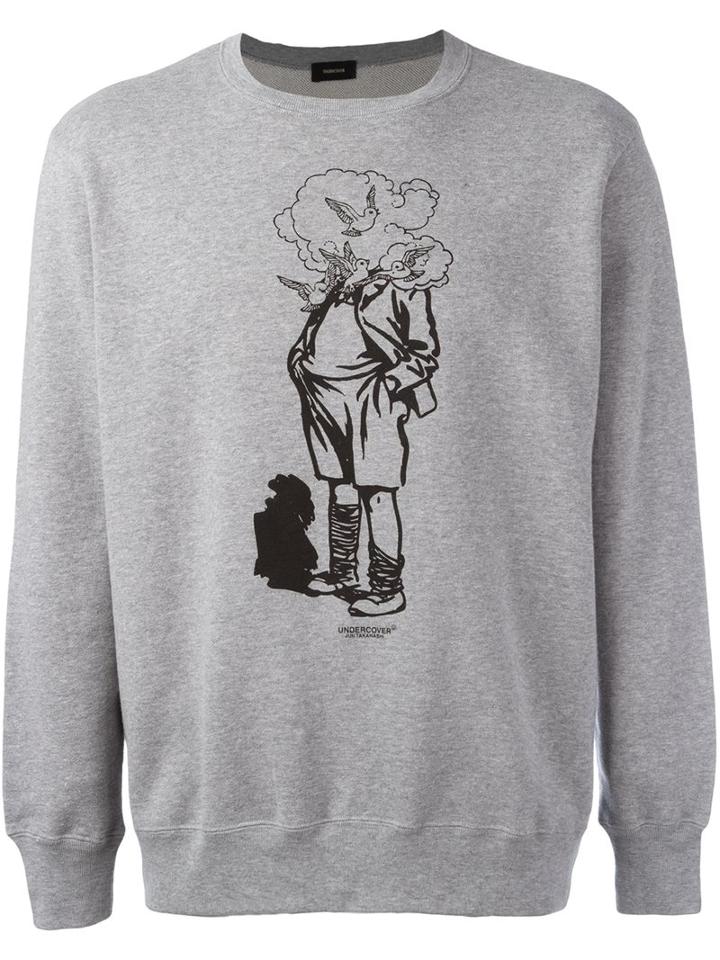 Undercover Man Crew Neck Sweatshirt, Men's, Size: 2, Grey, Cotton