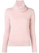 Blugirl Roll-neck Fitted Sweater - Pink & Purple