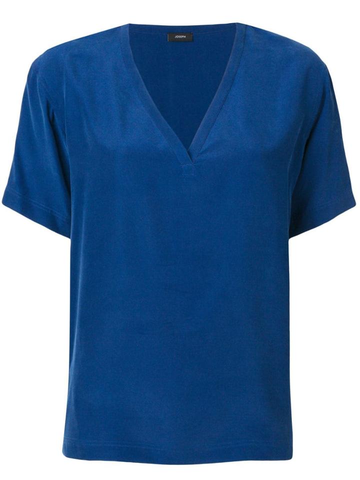 Joseph V-neck Blouse - Blue