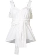 Derek Lam 10 Crosby Front Knot Top, Women's, Size: 4, White, Cotton