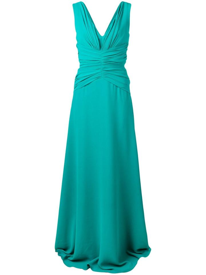Rhea Costa Classic Ruched Gown - Green