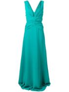 Rhea Costa Classic Ruched Gown - Green
