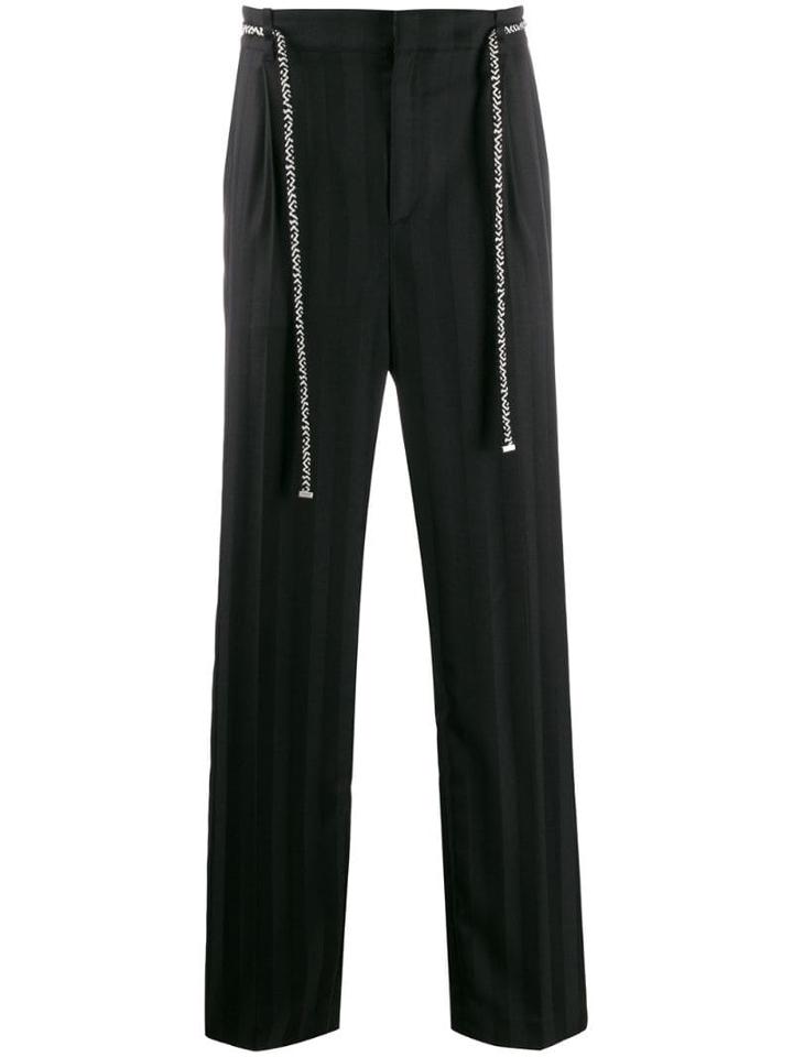 Saint Laurent Belted Straight Trousers - Black