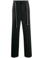 Saint Laurent Belted Straight Trousers - Black