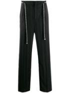 Saint Laurent Belted Straight Trousers - Black