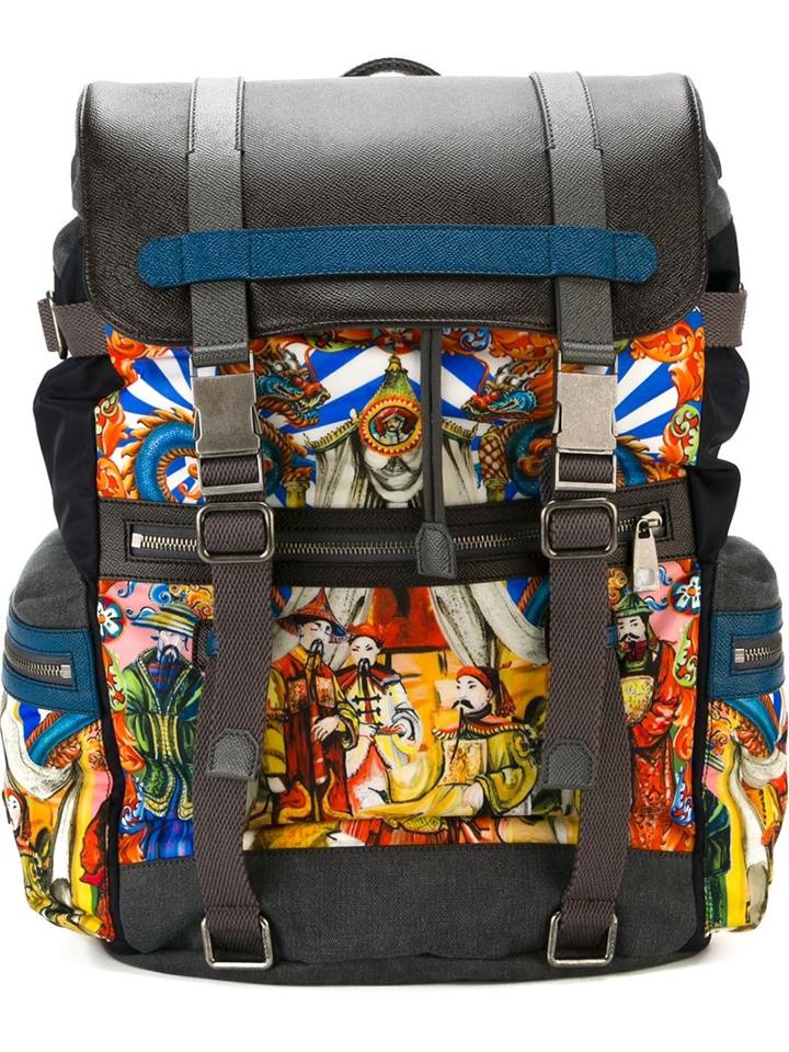 Dolce & Gabbana Carretto Siciliano Print Backpack