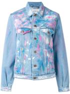 Forte Couture Painted Denim Jacket, Women's, Size: Small, Blue, Cotton