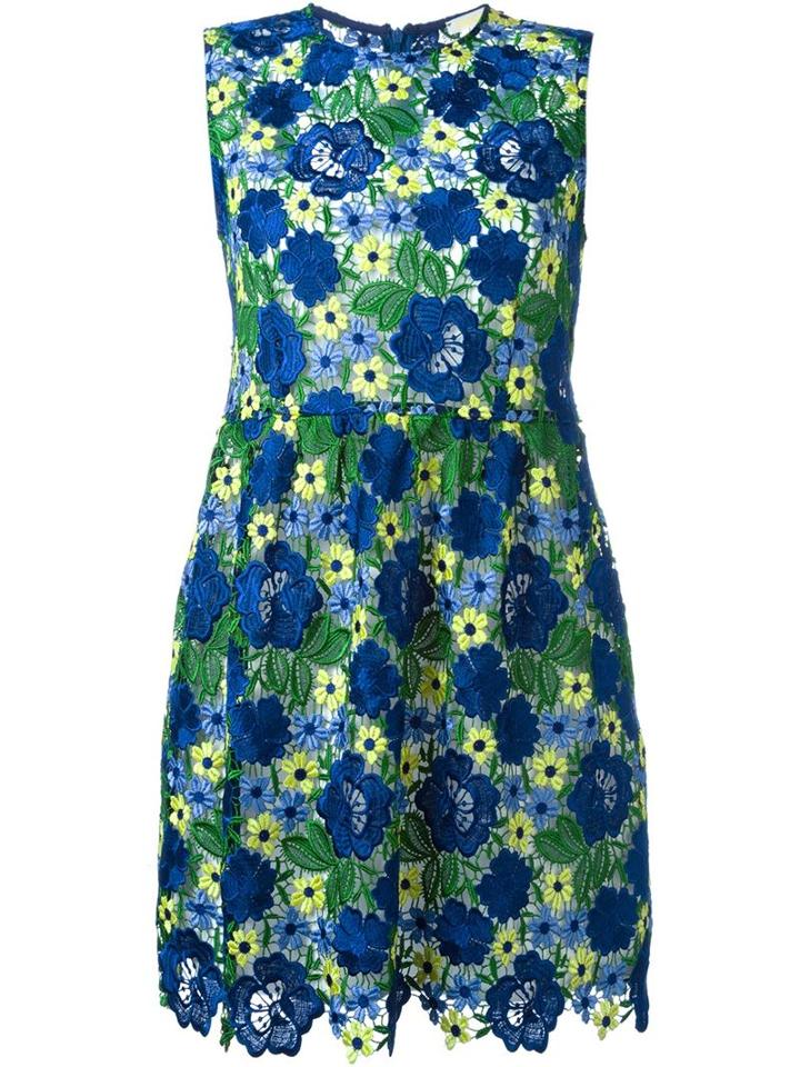 P.a.r.o.s.h. Floral Macramé Dress, Women's, Size: Medium, Blue, Polyester/cotton/polyamide