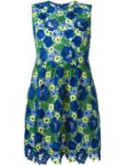 P.a.r.o.s.h. Floral Macramé Dress, Women's, Size: Medium, Blue, Polyester/cotton/polyamide