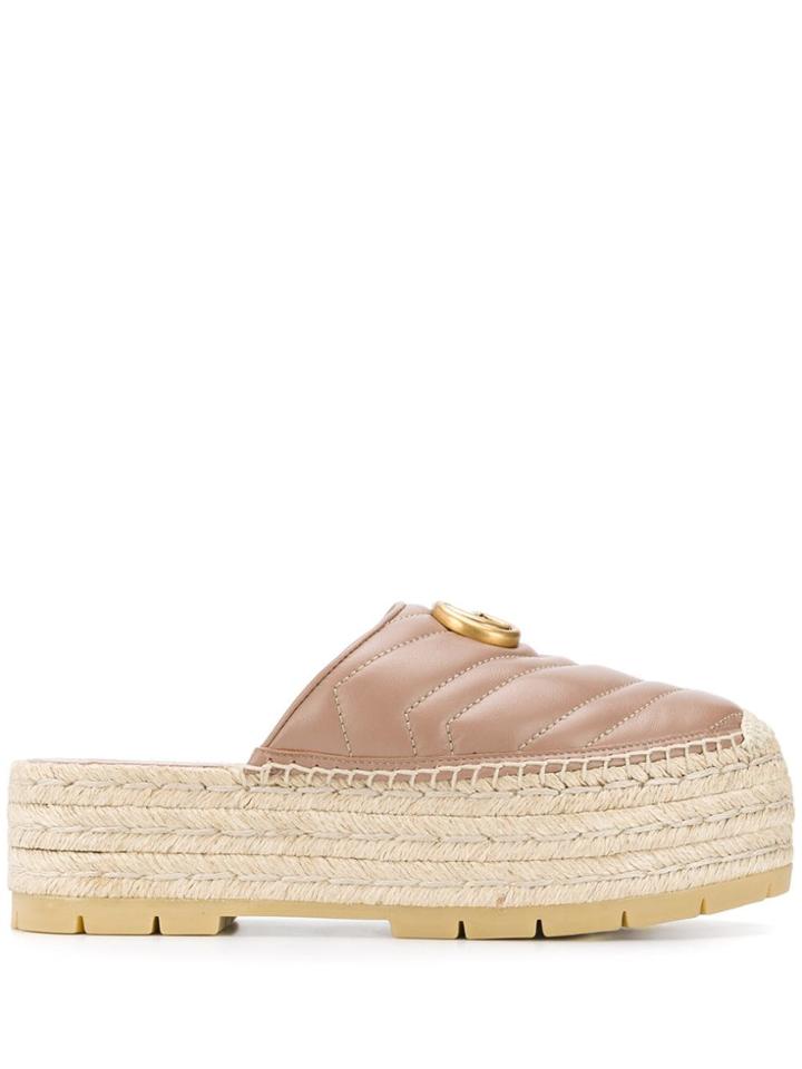 Gucci Gg Espadrille Mules - Neutrals