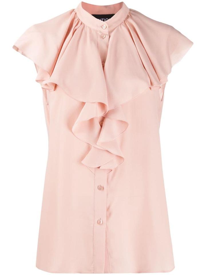 Boutique Moschino Ruffled Crepe Blouse - Pink