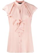 Boutique Moschino Ruffled Crepe Blouse - Pink