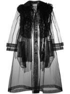 Comme Des Garçons Noir Kei Ninomiya Tulle Single-breasted Coat - Black
