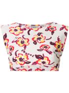 Chanel Vintage Floral Cropped Swim Top - White