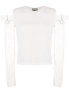 Giambattista Valli Sheer Sleeves Sweater - White