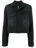 Marcelo Burlon County Of Milan Tonal Animal Print Denim Jacket - Black