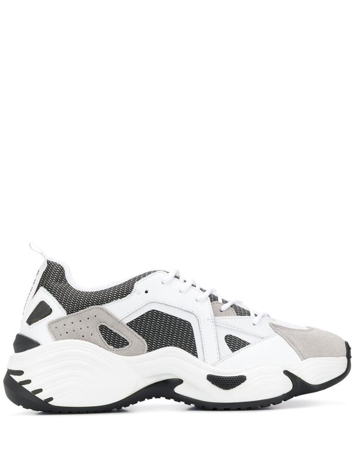 Emporio Armani Panelled Sneakers - White