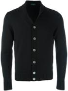 Zanone Shawl Collar Cardigan, Men's, Size: 50, Black, Virgin Wool