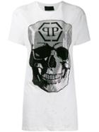 Philipp Plein Destroyed Skull T-shirt - White