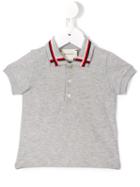 Gucci Kids Sylvie Web Collar Polo Shirt, Size: 18-24 Mth, Grey