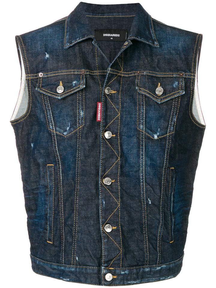 Dsquared2 Sleeveless Denim Jacket - Blue