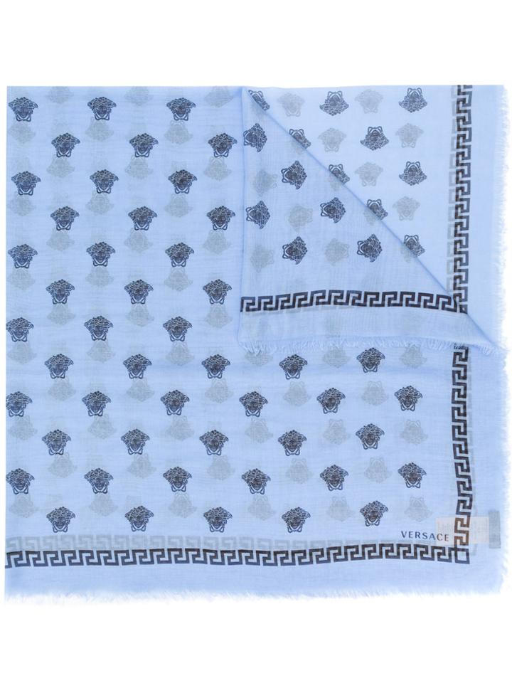 Versace Medusa Grecca Scarf - Blue